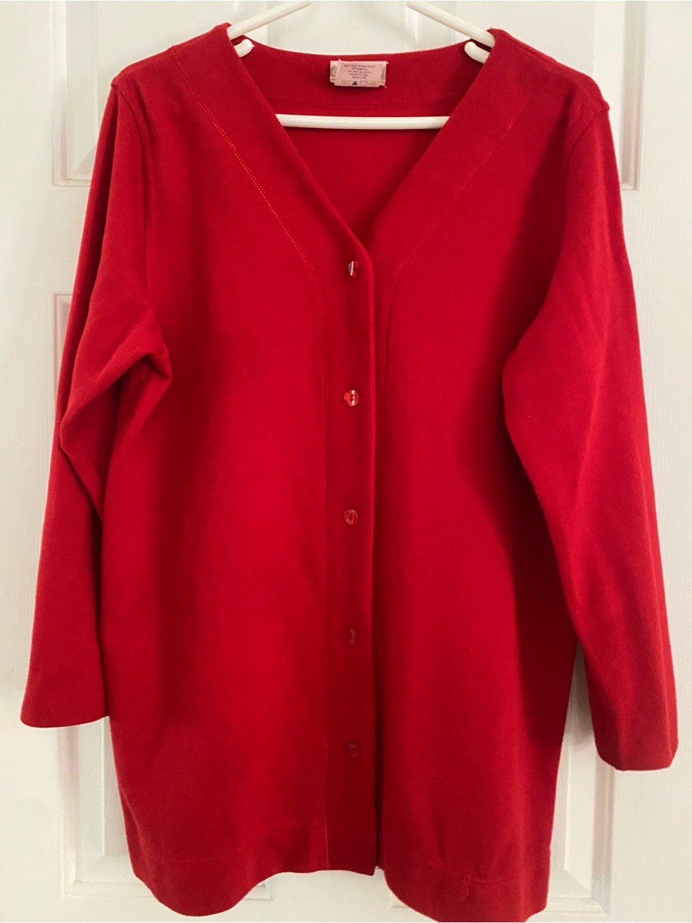 Coldwater Creek Red Women's Button-Front Sweater Cardigan